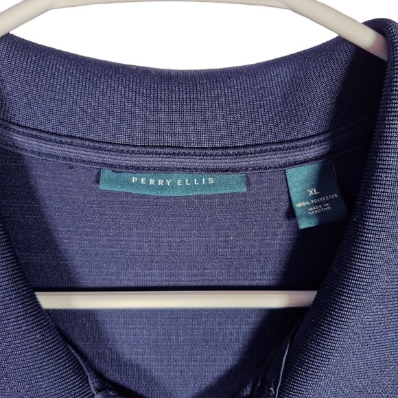 Golf Polo Extra Large XL By Perry Ellis Brand Men's Sapphire Blue - Picture 2 of 4